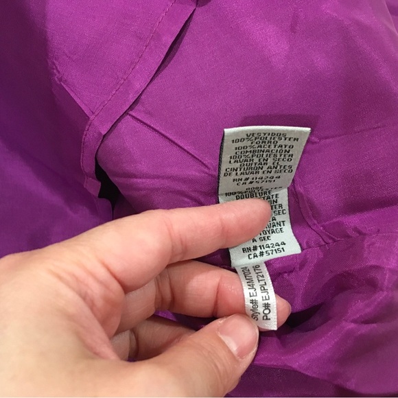 Eliza J A Line Dress Womens 4 Black Purple Floral Belted Lined Sleeveless - Picture 6 of 9